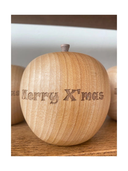 アロマポット　アロマウッド　　りんごのオブジェ（Merry Xmas）インテリア雑貨　木製インテリア